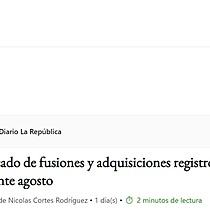 Mercado de fusiones y adquisiciones registr una cada anual de 22% durante agosto